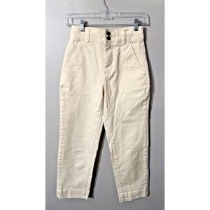 Everlane Utility Barrel Leg Pant Denim Organic Cotton Cream Sz 00 High Rise Crop